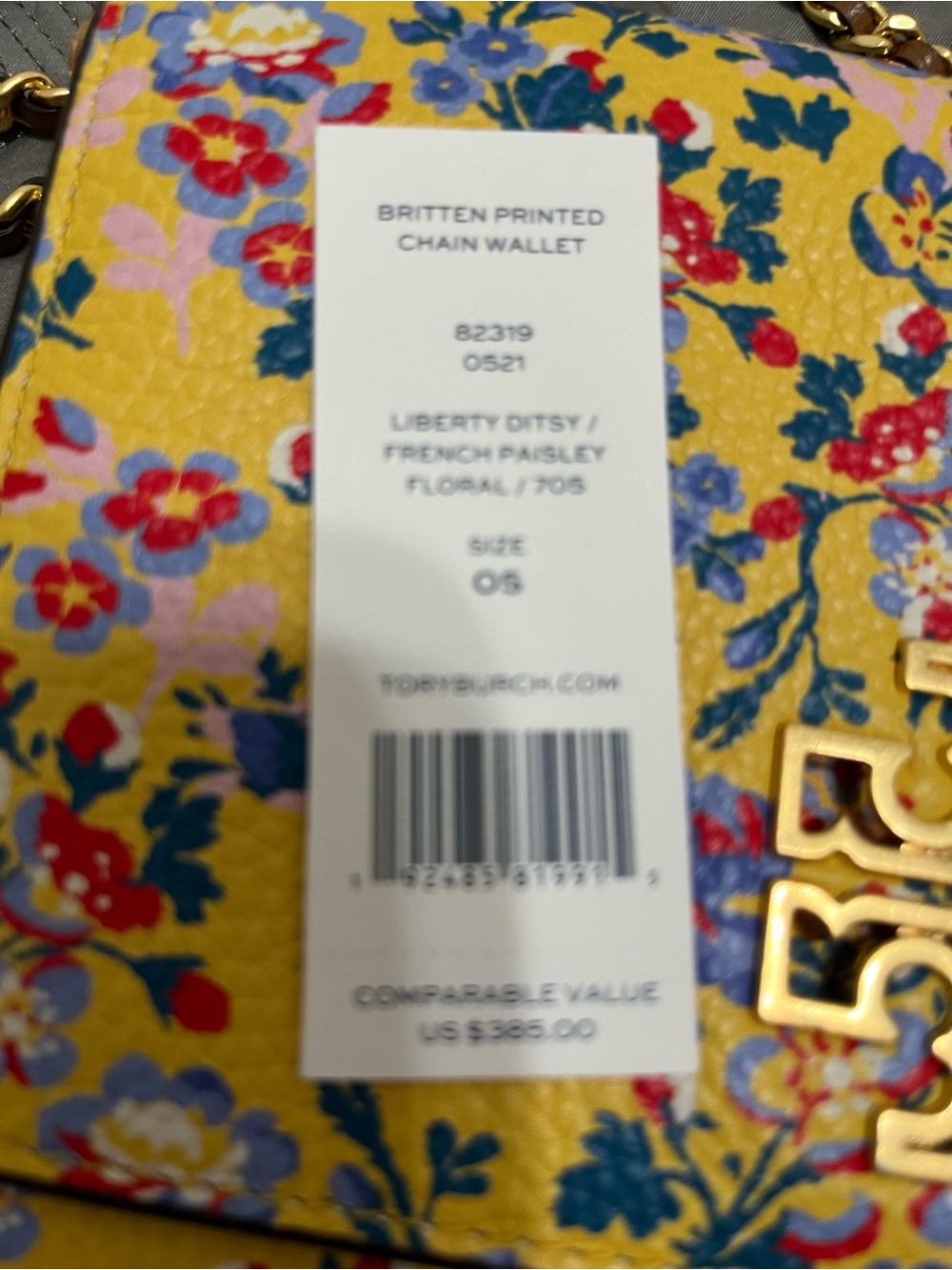Tory Burch Yellow Floral Leather Crossbody with Gold Logo - Picture 12 of 15